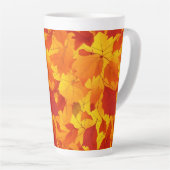 Tasse Latte Design feuille brillant à l'automne (Angle droit)
