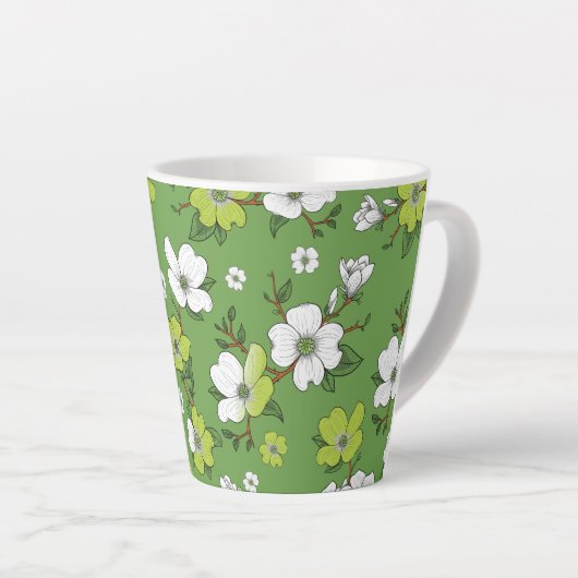 Tasse Latte Design floral 6 (Angle droit)