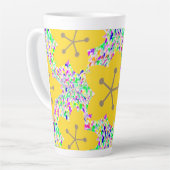 Tasse Latte Design Floral Disco Jaune Groovy (Angle gauche)
