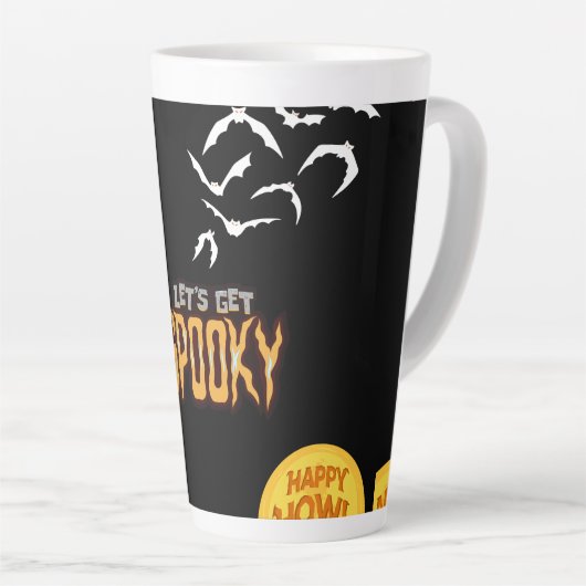 Tasse Latte Design Halloween éffrayant (Angle droit)