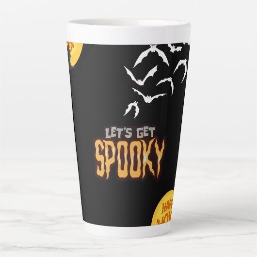 Tasse Latte Design Halloween éffrayant (Devant)