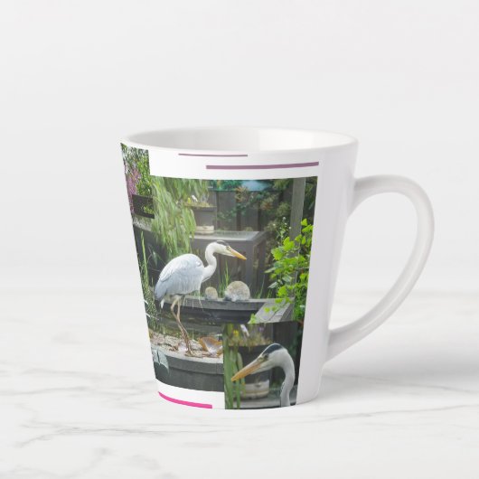Tasse Latte Design Héron Cendré (Droite)