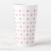 Tasse Latte Design Motif élégant noir et rose (Devant)