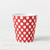 Tasse Latte Design Motif rétro Pois rouge blanc (Devant)