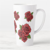 Tasse Latte Design Rose élégant (Droite)
