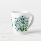 Tasse Latte Design tribal teinte verte (Angle droit)