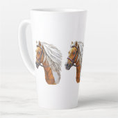 Tasse Latte Dessin à la main portrait de cheval (Angle gauche)