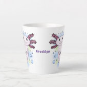 Tasse Latte Dessin animé adorable axolotl rose (Devant)