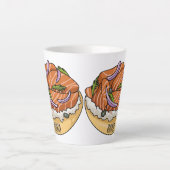 Tasse Latte dessin animé de bagel saumon (Devant)