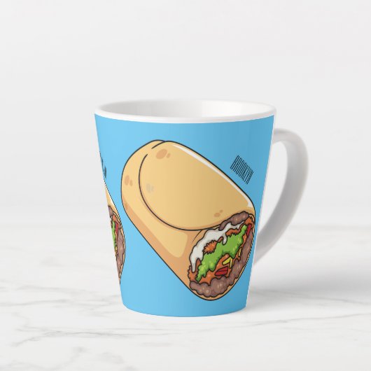 Tasse Latte dessin animé de Burrito (Angle droit)
