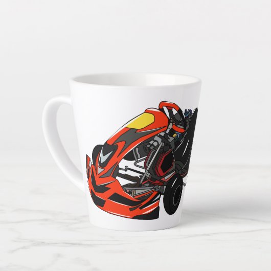 Tasse Latte dessin animé de Kart racing (Angle gauche)