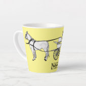 Tasse Latte dessin animé mariage cheval & calèche (Angle gauche)