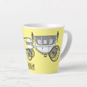 Tasse Latte dessin animé mariage cheval & calèche (Angle droit)