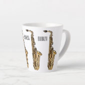 Tasse Latte dessin animé saxophone (Angle droit)