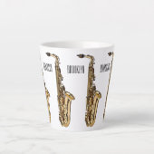 Tasse Latte dessin animé saxophone (Devant)