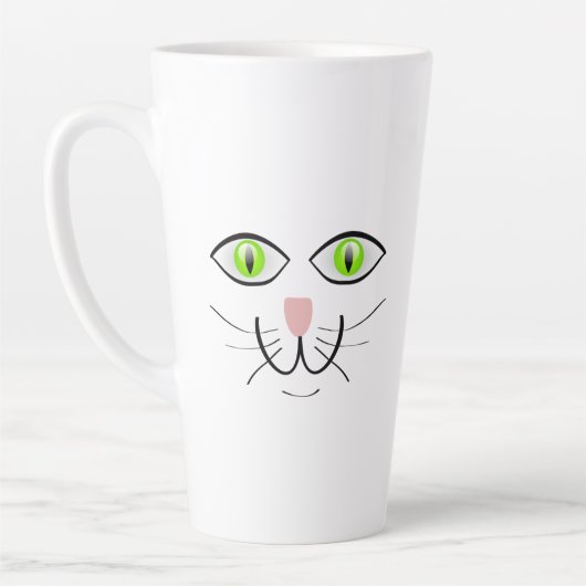 Tasse Latte Dessin animé visage drôle de chat-29034 (Gauche)