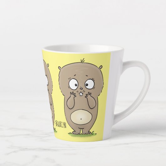 Tasse Latte Dessin d'adorable hamster (Droite)