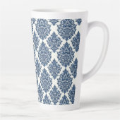 Tasse Latte dessin damas bleu (Droite)