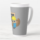 Tasse Latte Dessin de chouette écolière (Angle droit)