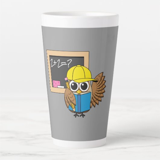 Tasse Latte Dessin de chouette écolière (Devant)