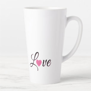 Tasse Latte Dessin de cœur pointillé minimaliste