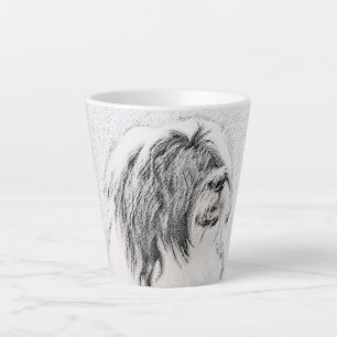 Tasse Latte Dessin de collie à oreilles - Joli art original de