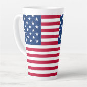 Tasse Latte Dessin de fierté du drapeau américain USA (Angle gauche)