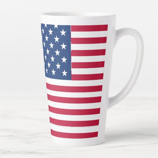 Tasse Latte Dessin de fierté du drapeau américain USA (Droite)
