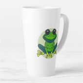 Tasse Latte Dessin de grenouille verte (Angle droit)
