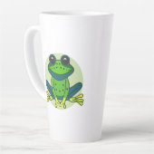 Tasse Latte Dessin de grenouille verte (Angle gauche)