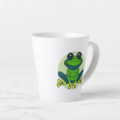 Tasse Latte Dessin de grenouille verte (Angle droit)