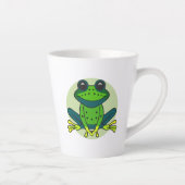 Tasse Latte Dessin de grenouille verte (Droite)
