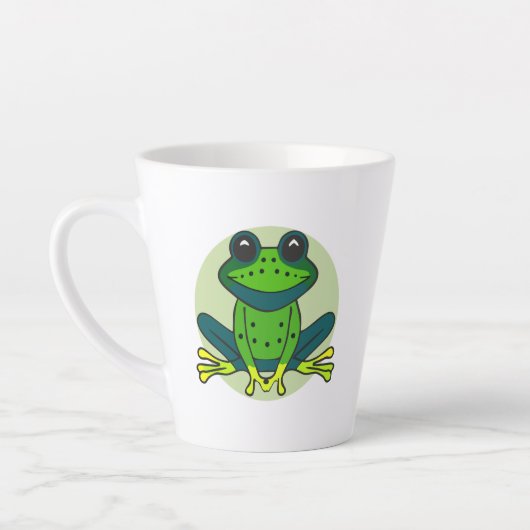 Tasse Latte Dessin de grenouille verte (Gauche)