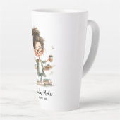 Tasse Latte Dessin de l'enseignant mignon avec "Mode enseignan (Angle droit)