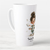 Tasse Latte Dessin de l'enseignant mignon avec "Mode enseignan (Angle gauche)