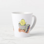 Tasse Latte Dessin de Pâques en latte de poulet (Angle droit)