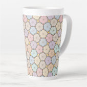 Tasse Latte Dessin de tranches de bois pastel (Angle droit)