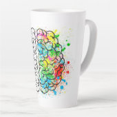 Tasse Latte Dessin d'idée de psychologie cérébrale (Angle droit)