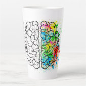 Tasse Latte Dessin d'idée de psychologie cérébrale (Devant)