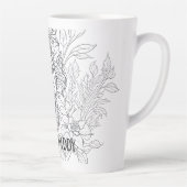 Tasse Latte Dessin Lion avec Fleurs Roi Papa, Père Boho (Droite)