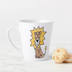 Tasse Latte dessin mignon lion enfants retro safari jungle ani