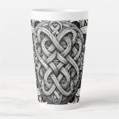 Tasse Latte Détaillierte Schwarz-Weißer keltischer Knoten 0001 (Devant)