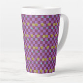 Tasse Latte Deux carrés de fleurs (Angle droit)