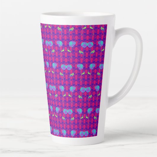 Tasse Latte Deux fleurs coupelles (Droite)
