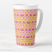 Tasse Latte Deux Fleurs Roses (Angle droit)