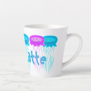 Tasse Latte Deux méduses caricaturales