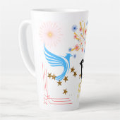 Tasse Latte Deux oiseaux majestueux (Angle gauche)