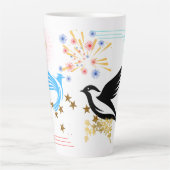 Tasse Latte Deux oiseaux majestueux (Devant)