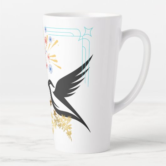 Tasse Latte Deux oiseaux majestueux (Droite)
