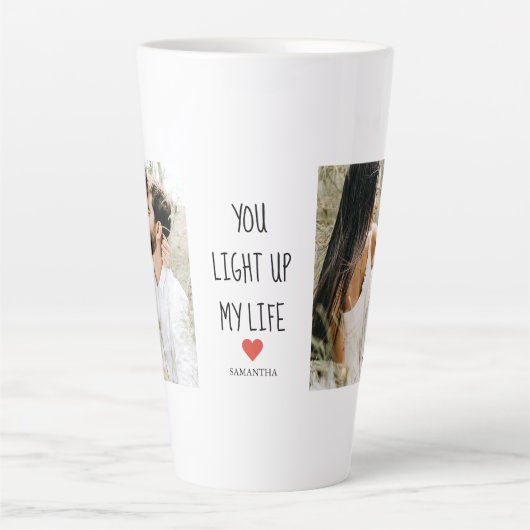 Tasse Latte Deux photos | Happy Valentines Day | (Devant)